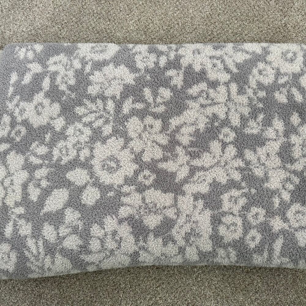 Barefoot Dreams Cozychic Floral Throw Blanket Gray